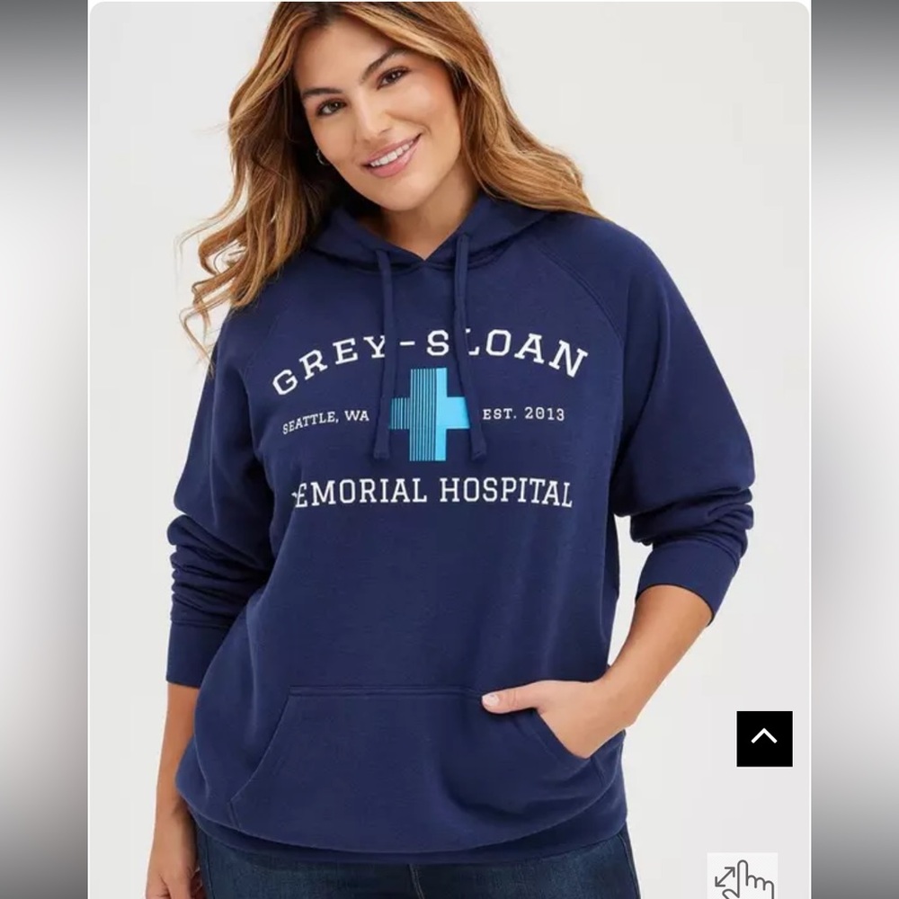 NWOT Torrid Hoodie - Cozy Fleece Grey's Anatomy Navy